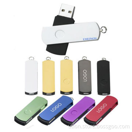 Classic Swivel USB Flash Drive with 2-32GB Capacity, Free Logo and Gift Package